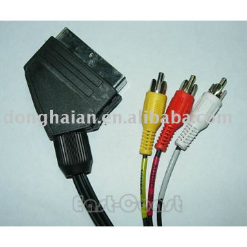 scart to 3 rca cable